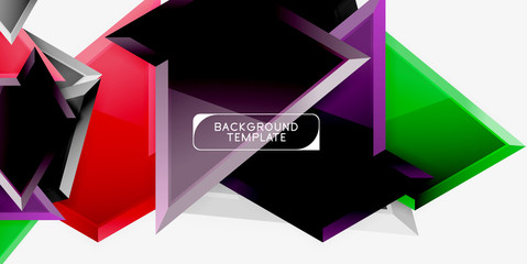 Minimal geometrical triangles with 3d effect abstract background template