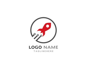Rocket ilustration logo vector