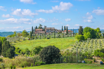 Fototapeta na wymiar Tuscan farmhouse, Tuscany, Italy