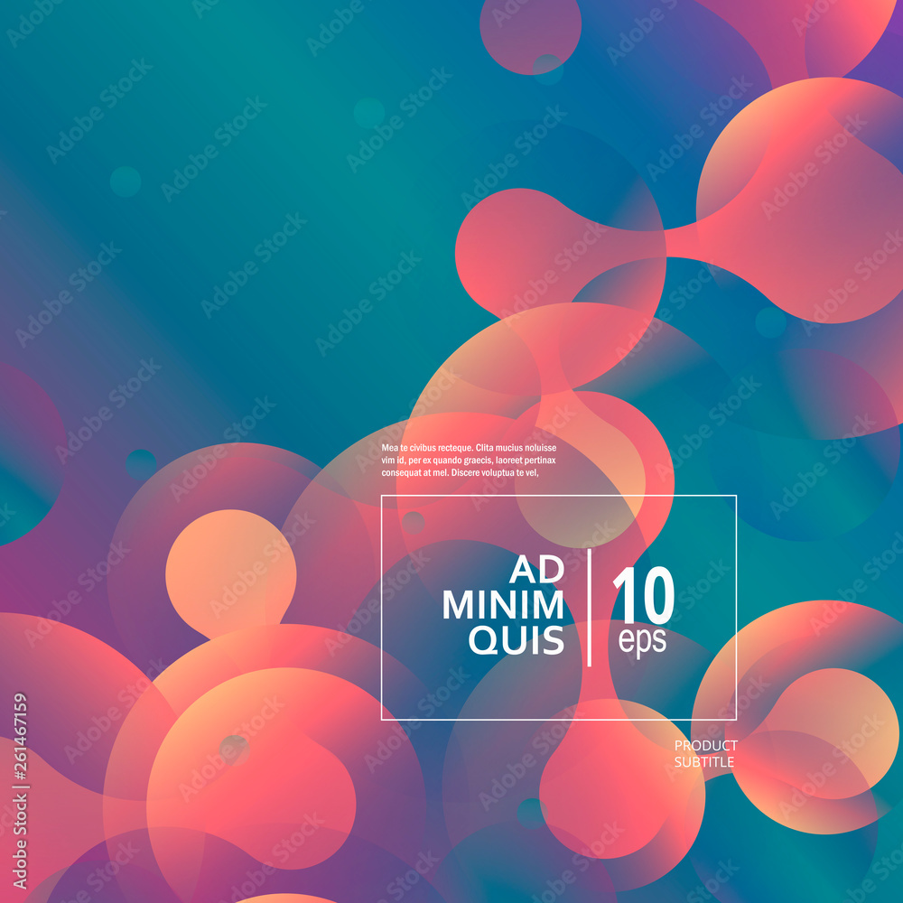 Poster Vector abstract background with connect circles and circles shadows