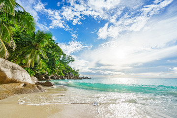 sunny day on paradise beach anse georgette,praslin seychelles 45