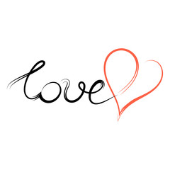 Love , calligraphy phrases. Hand drawn romantic cards. Vector.