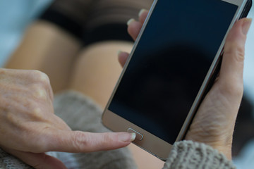 sexy woman with mobile phone