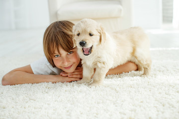 Child with a dog 