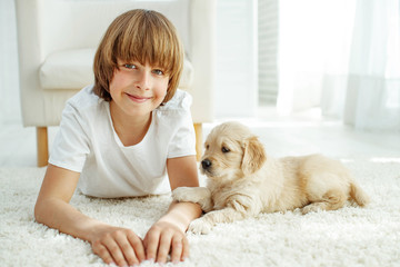 Child with a dog 