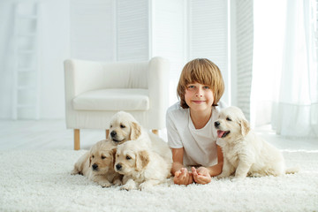 Child with a dog 