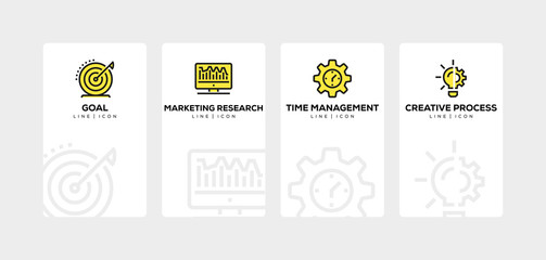 BUSINESS AND MARKETING LINE ICON SET