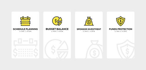 BUSINESS ECONOMICS LINE ICON SET