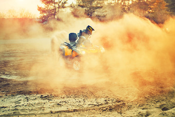 Fototapeta premium Cross-country quad bike race, extreme sports