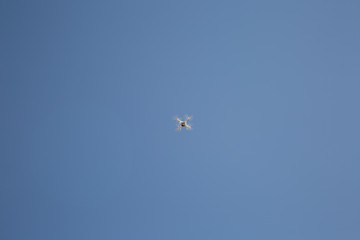 Flying the copter in the sky and clouds