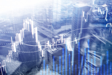 Forex trading, Financial market, Investment concept on business center background.