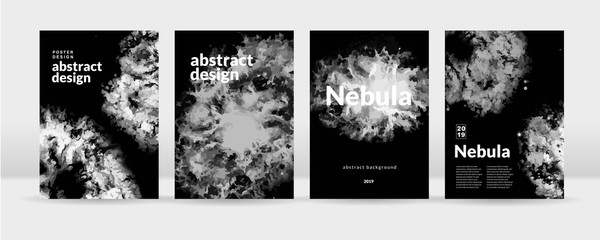 Abstract black and white nebula background. eps10