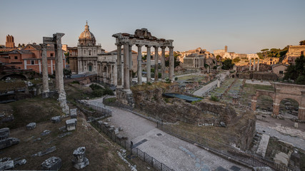 Plakat A view of Roman Forum in Rome at sunny summer day