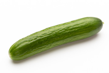 Fresh cucumber on white background.