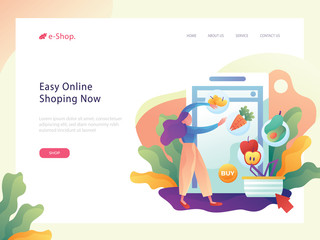 Online Shop Website Flat Illustration