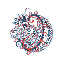 Isolated Paisley pattern in indian style