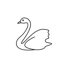 Swan vector icon on white background