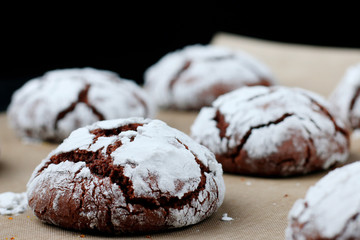 cookies chocolate cracks freshness. tasty dessert concept. cookies for holidayand christmas