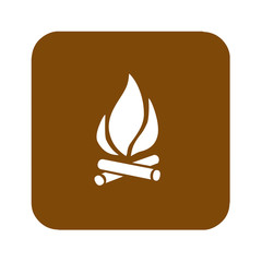 Brown campfire recreational sign