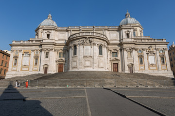 Fototapeta na wymiar A view of Basilica Santa Maria Maggiore in Rome at day time