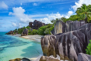 Papier Peint photo autocollant Anse Source D'Agent, île de La Digue, Seychelles Plage paradisiaque à anse source d& 39 argent aux seychelles 85