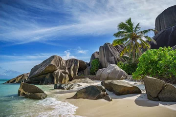 Photo sur Plexiglas Anse Source D'Agent, île de La Digue, Seychelles Paradise beach at anse source d'argent on the seychelles 116