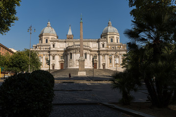 Fototapeta na wymiar A view of Basilica Santa Maria Maggiore in Rome at day time