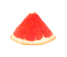 Piece of ripe grapefruit isolated on white
