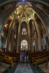 Fototapeta na wymiar A interior view of The Temple of the Sacred Heart on Mount Tibidabo