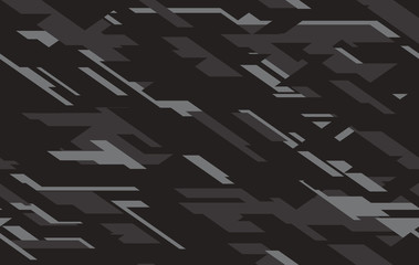 Camouflage black, dark gray and cray colours seamless pattern. Vector illustration - obrazy, fototapety, plakaty