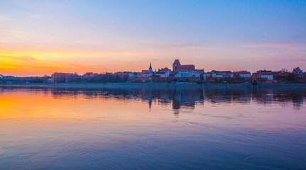Fototapeta premium Torun old town at amazing sunset, Poland
