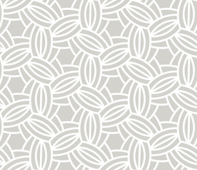 Abstract simple geometric vector seamless pattern with white line texture on grey background. Light gray modern wallpaper, bright tile backdrop, monochrome graphic element