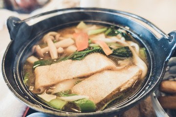 Close up of traditional Japanese dinner