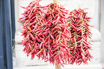 red chili peppers in a market