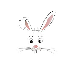 freches männlichers Hasengesicht als Silhouette