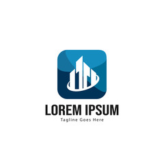 Building logo template design. minimalist building logo with modern frame