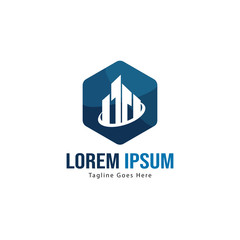 Building logo template design. minimalist building logo with modern frame