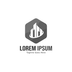 Building logo template design. minimalist building logo with modern frame