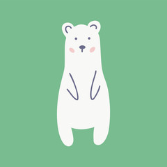Cute arctic bear doodles hand drawn vector illustration