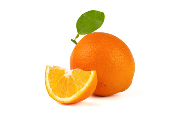 Navel Orange isolated on white background.