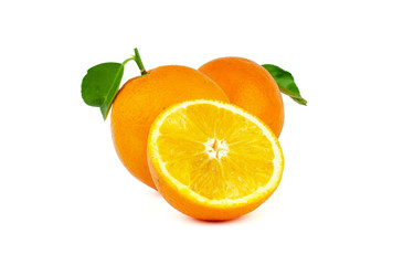 Navel Orange isolated on white background.