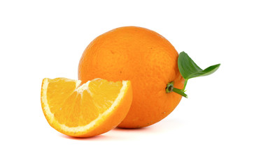 Navel Orange isolated on white background.