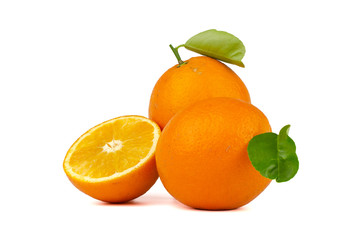 Navel Orange isolated on white background.