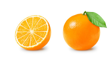 Isolated oranges. Orange orange on a white background.