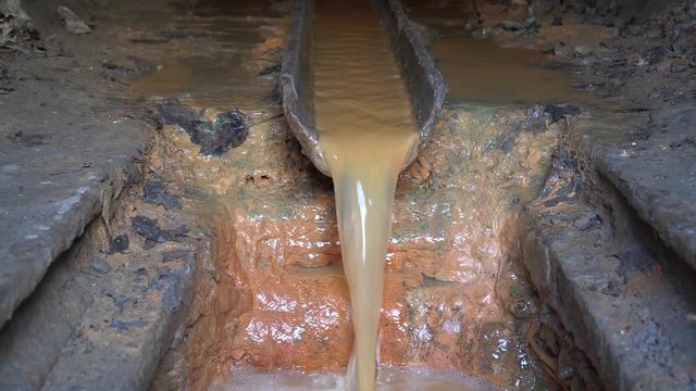 Drainage system in sewer tunnel, underground river canalization