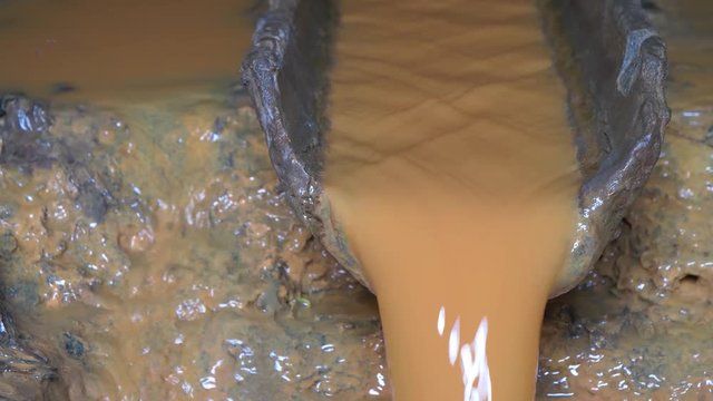 Drainage system in sewer tunnel, underground river canalization