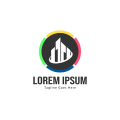 Building logo template design. minimalist building logo with modern frame