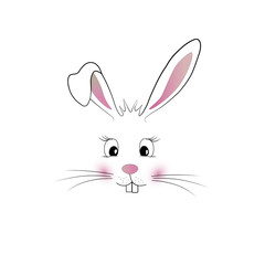 freches Hasenmädchen in pink nur das Gesicht als Silhoutte