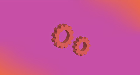 gears on pink gradient background