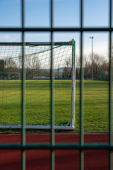 Soccer field with goals